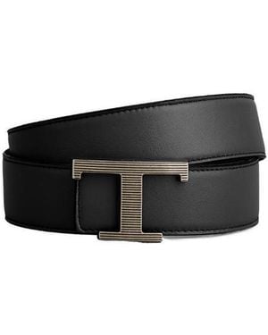 Tod's Logo-Buckle Leather Belt - Black