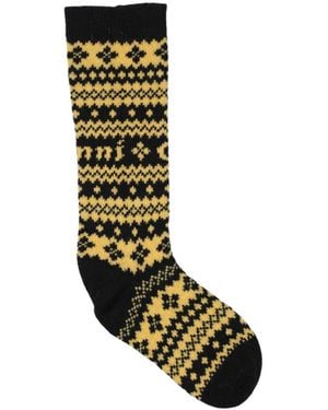 Ganni Two-Tone Long Socks - Black