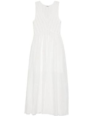 Twinset V-Neck Midi Dress - White