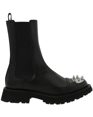 McQueen Studded Toe Chelsea Boots - Black