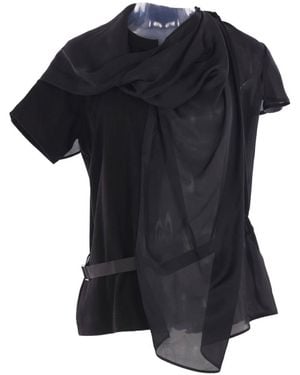 Sacai Paneled Slide-Buckle T-Shirt - Black