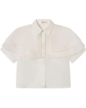 FRAME The Organza Cape Top - White