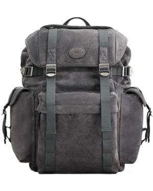 Tod's Medium Suede Backpack - Gray