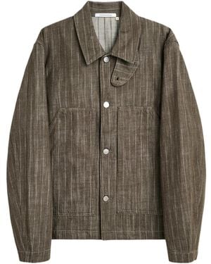 sunflower Striped Casual Jacket - Green