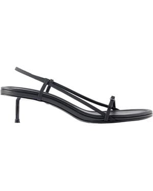 St. Agni Petite Belt Recycled-Twill And Leather Slingback Sandals - Multicolour