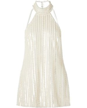 retroféte Halterneck Mini Dress - White