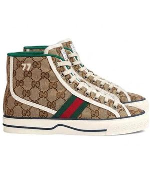 Gucci Tennis 1977 High-Top Trainers - Natural