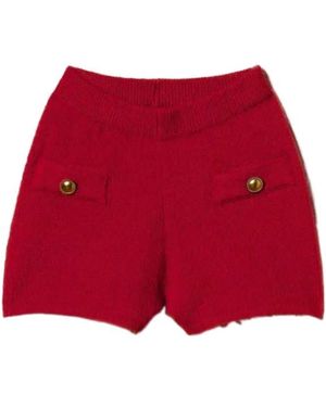 Twinset Button-Detail Shorts - Red