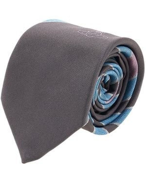 Vivienne Westwood Striped Logo Tie - Gray