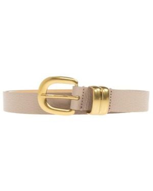 By Malene Birger Zoilo Pebbled Leather Belt - Metallic