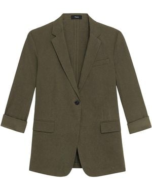 Theory Single-Button Lapel Jacket - Green