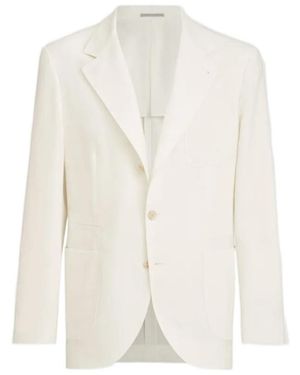 Brunello Cucinelli Linen Deconstructed Blazer - White