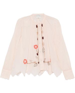 forte_forte Scalloped-Hem Shirt - White