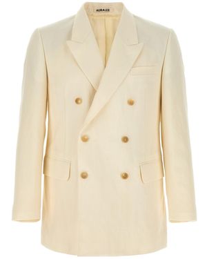 AURALEE Double-Breasted Suit Jacket - Natural