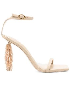 Cult Gaia Sienna Beaded Sandals - White