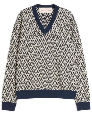 Valentino Toute La V Crewneck Jumper - Grey