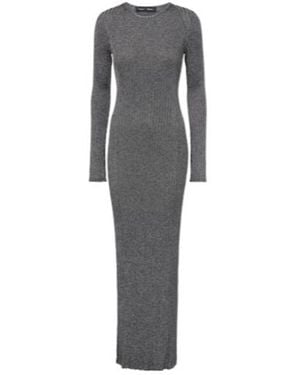 Proenza Schouler Joni Ribbed-Knit Lamé Maxi Dress - Grey