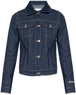 Maison Kitsuné Logo-Embroidered Denim Jacket - Blue
