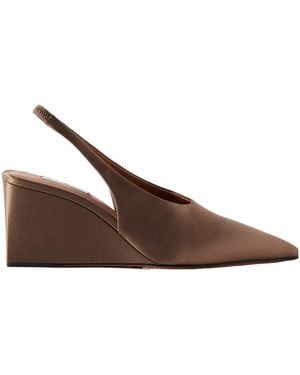 Alaïa Alaïa Cube Wedge Slingback Court Shoes - Brown