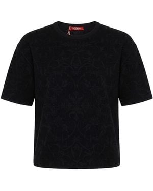 Max Mara Two-Tone Lightweight Knit Short-Sleeve - Black