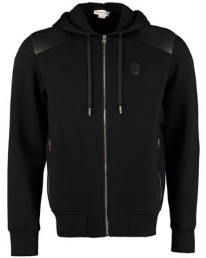 McQueen Hooded Zipper Casual Jacket - Black