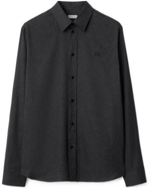 Burberry Relaxed Fit Check Cotton Shirt - Black