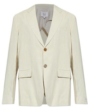 Maison Kitsuné Logo-Patch Single-Breasted Tailored Blazer - White