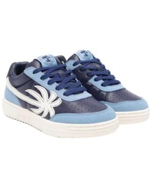 Palm Angels Leather-Panelled Sneakers - Blue