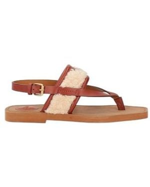 Chloé Woolen Flip-Flops - Brown