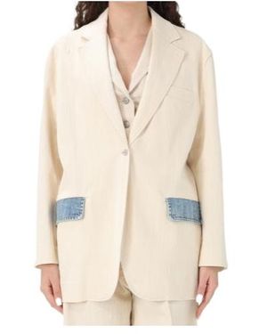 Moschino Long Sleeve Casual Jacket - Natural