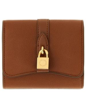 Stella McCartney Ryder Padlock Tri-Fold Wallet - Brown