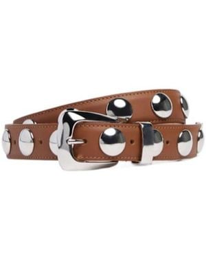 KHAITE Benny Studded Leather Belt - White