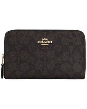 COACH Medium Id Zip Wallet - Black