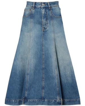 Victoria Beckham Denim Midi Skirt - Blue