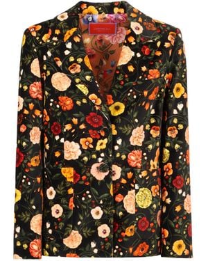 La DoubleJ La Doublej 24 7 Single Breasted Floral Jacket - Black