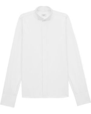 Saint Laurent Wing-Collar Button-Up Shirt - White
