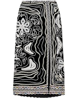 Ulla Johnson Adara Embellished Velvet Midi Skirt - Black