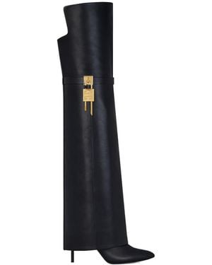 Givenchy Shark Lock Stiletto Over-The-Knee Boots - Blue