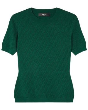 Versace Short-Sleeved Knitted Top - Green
