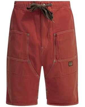 Kapital Drawstring Elastic-Waist Shorts - Red