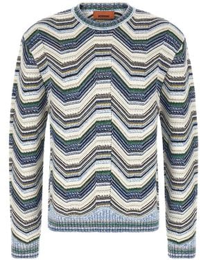 Missoni Geometric Zig Zag Sweater - Blue