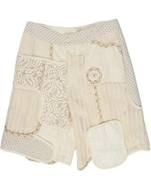 Commun's Patchwork Shorts - Natural