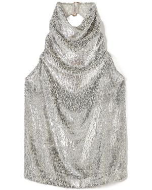Stella McCartney Metallic Effect Halterneck Top - Gray