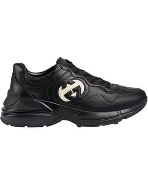 Gucci Interlocking G Rhyton Sneakers - Black