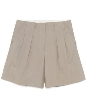 Low Classic Pleat-Detail Shorts - Gray