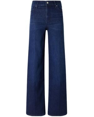 FRAME Form-Fitting Wide-Leg Jeans - Blue