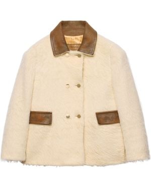 Prada Double-Breasted Aspen Jacket - Natural