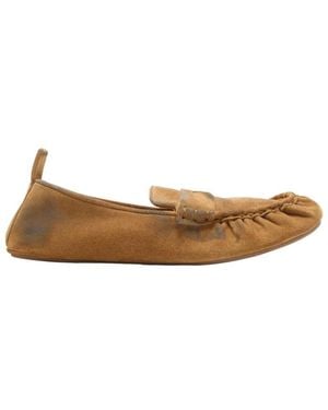 Acne Studios Contrast-Panelled Loafers - Brown