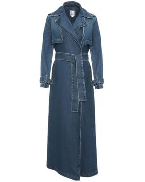 Liu Jo Belted Denim Trench Coat - Blue