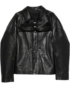 Rick Owens Long Sleeve Leather Jacket - Black